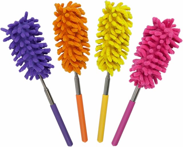 Microfiber Duster Feather Dusters For Cleaning Radiator Cleaner Dusting Brush Extendable Duster Extra Long For High Ceilings Washable Duster Head For Home Office Car Extend To 74cm (Pack Of 1)