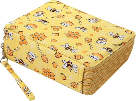 Portable Colored Printing Pattern Pencil Case Holds 184 pcs Pencils Bag Organizer with Handy Wrap Portable- Multilayer Holder for Watercolor Pens or Markers, Pencil Case Organizer for Artist