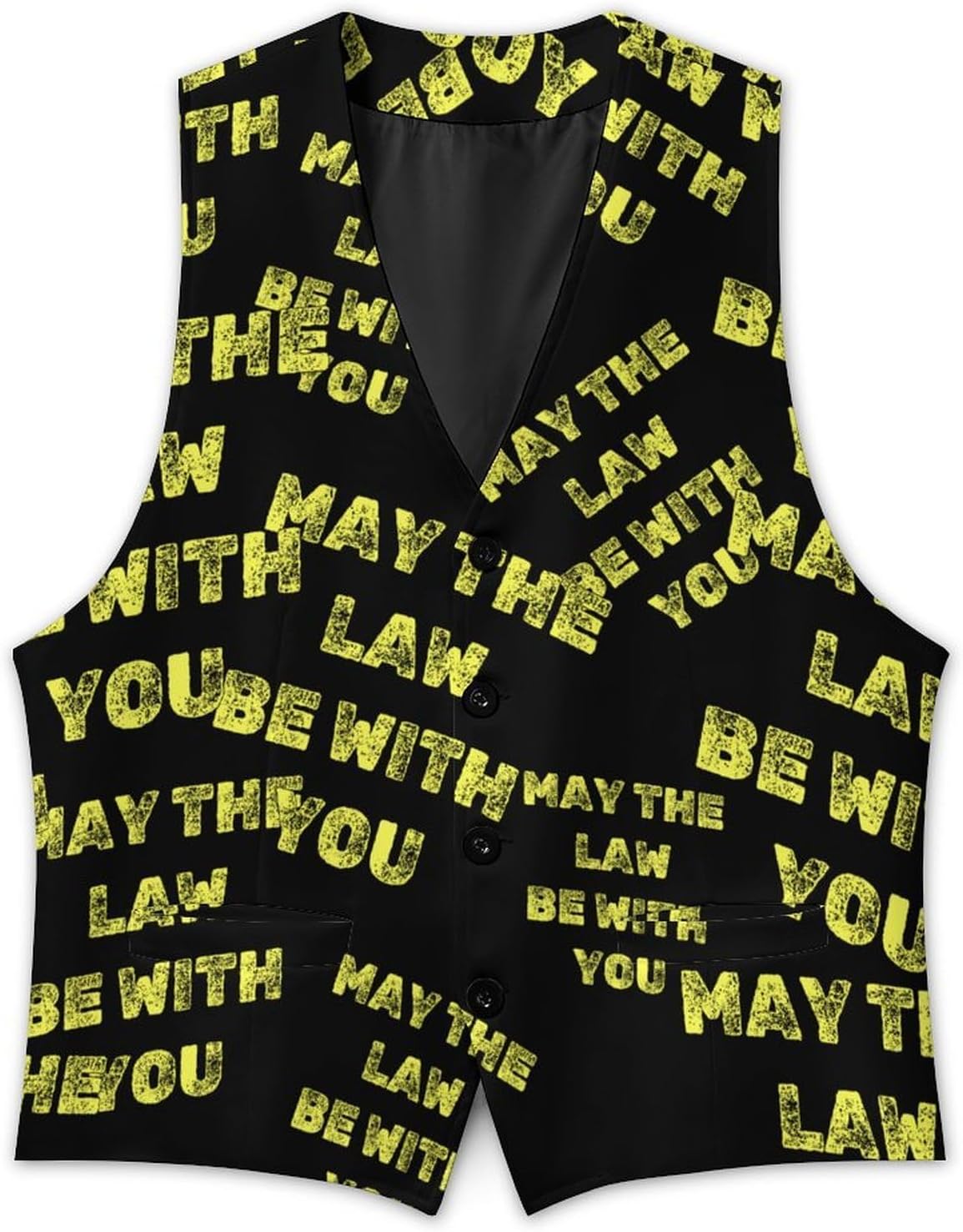 May The Law Be With You Men's Formal Suit Vest Slim Waistcoat for Business Tuxedo Dress