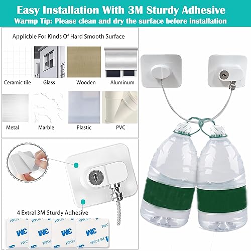 Miniatura 3 de FANYAQIN Cerradura de nevera, paquete de 2 cerraduras de refrigerador para niños con llaves, cerraduras para niños, armarios, cajones, refrigerador,