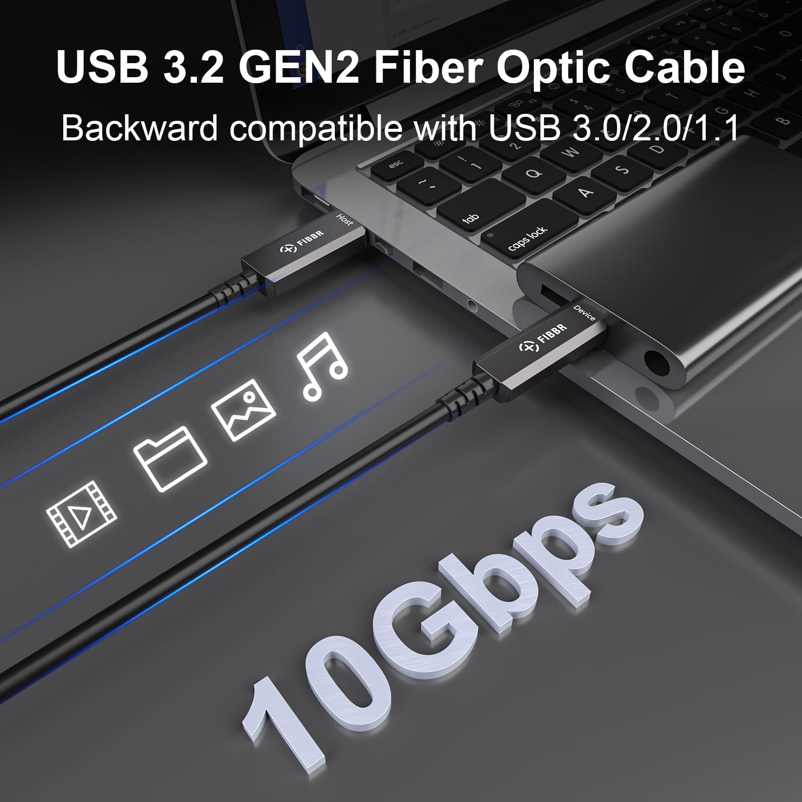 Amazon.co.jp: FIBBRアクティブオプティカルUSB3.2 Cケーブル、10Gbps