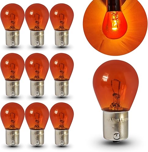 10 luces direccionales 1156 para automóvil, P21W 1141 S25, impermeable, alto brillo, estable, filamento halógeno, 12 V, 21 W, BA15S, repuesto de