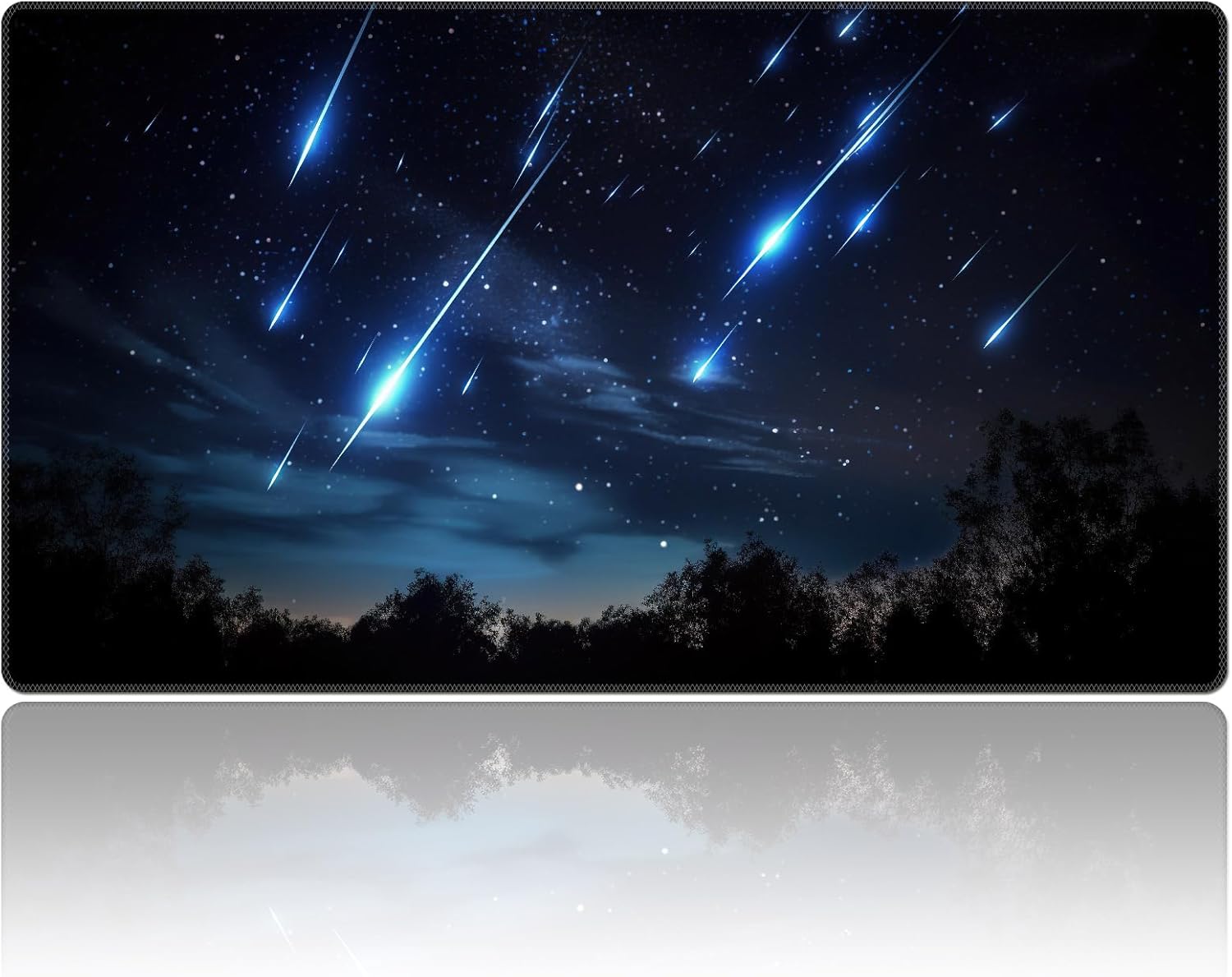 DEGDFSGR for MTG Playmat 27.5" x 15.74" for TCG Playmats Non-Slip Rubber Base Commander Playmat HD Cover for Magic The Gathering Play Mat Iorcana Trading Card Game, Blue Sky Meteor Streaks