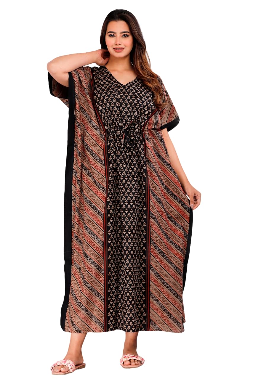 raavi fashion RAAVE Fashion 100% Cotton Kaftan LEHRIYA Printed Long Nighty Kaftan Dress Jaipuri Print Maternity Kaftan for Womens, Ladies Kaftan, Kaftan Set for Girls-picture-22