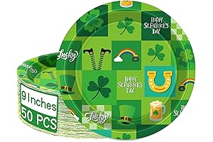 Green Shamrock Paper Plates for St. Patrick's Day Festivities