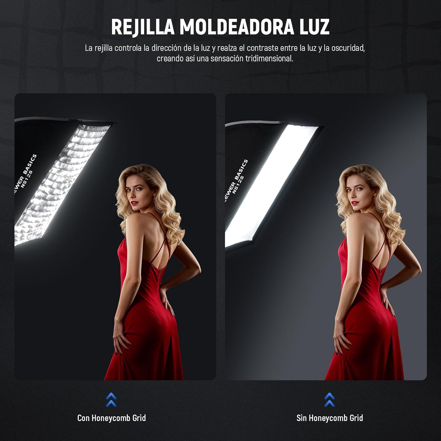 NEEWER BASICS Rectangular Softbox Kit, 24"x35" Quick Release Bowens Mount Strip Soft Box Light Diffuser Compatible with Godox Compatible with Aputure Studio Photography Video Recording Lighting, NS12S