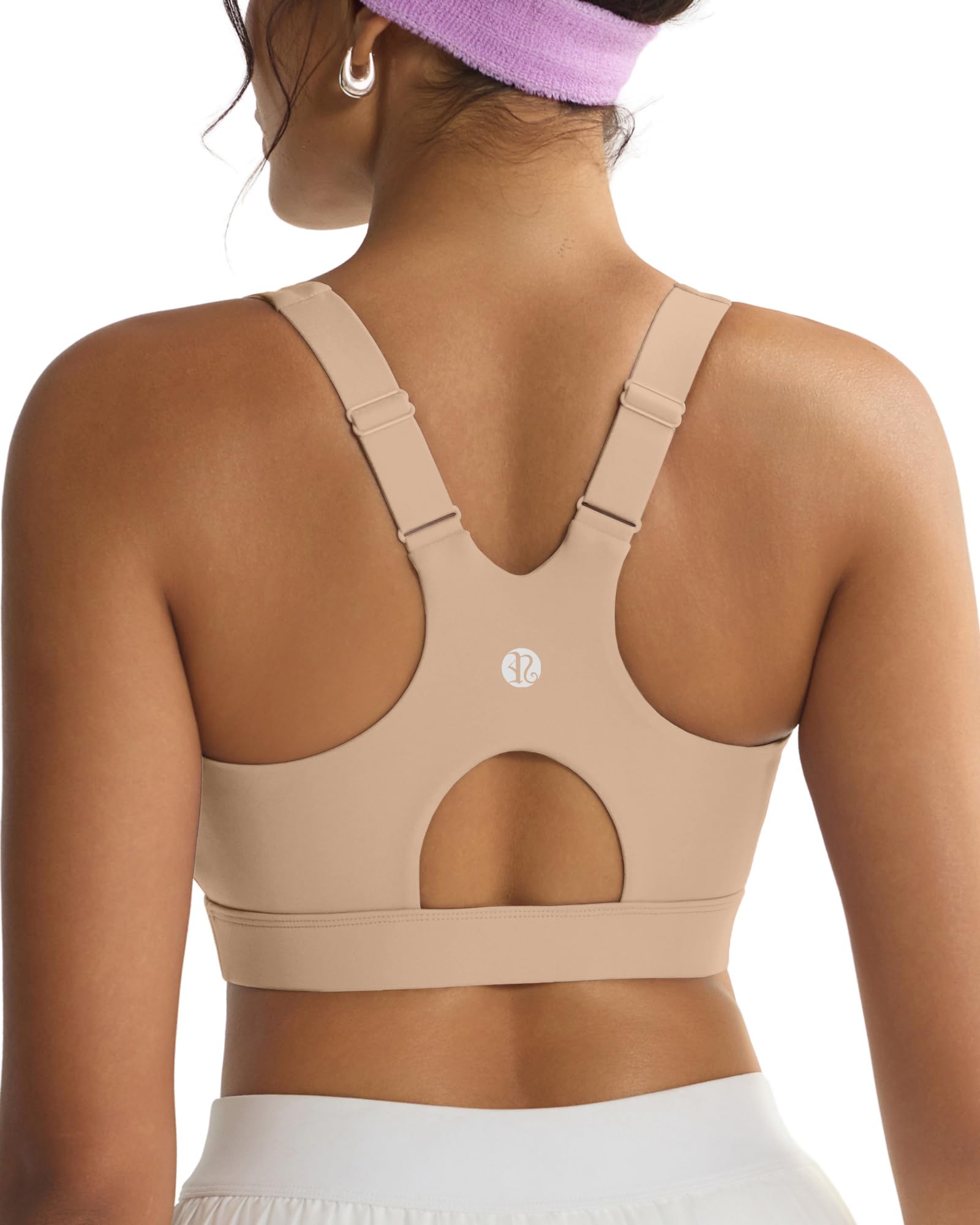RUNNING GIRL High Impact Sports Bras for Women, High Support Running Adjustable Workout Sports Bras with Sewn in Pads