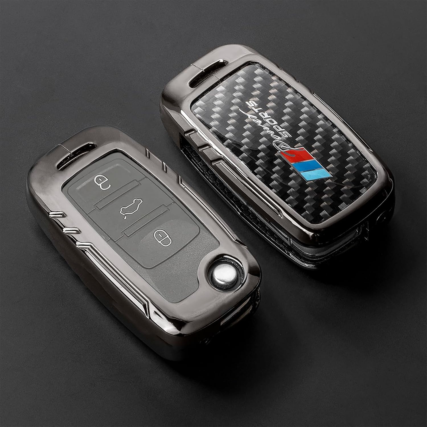 for Volkswagen Key Fob Cover with Keychain,Real Carbon Fiber Zinc Alloy Protection Key Case for VW Golf GTI Jetta Passat Tiguan Beetle Polo MK6 Touareg CC Eos Key shell Accessories image 4