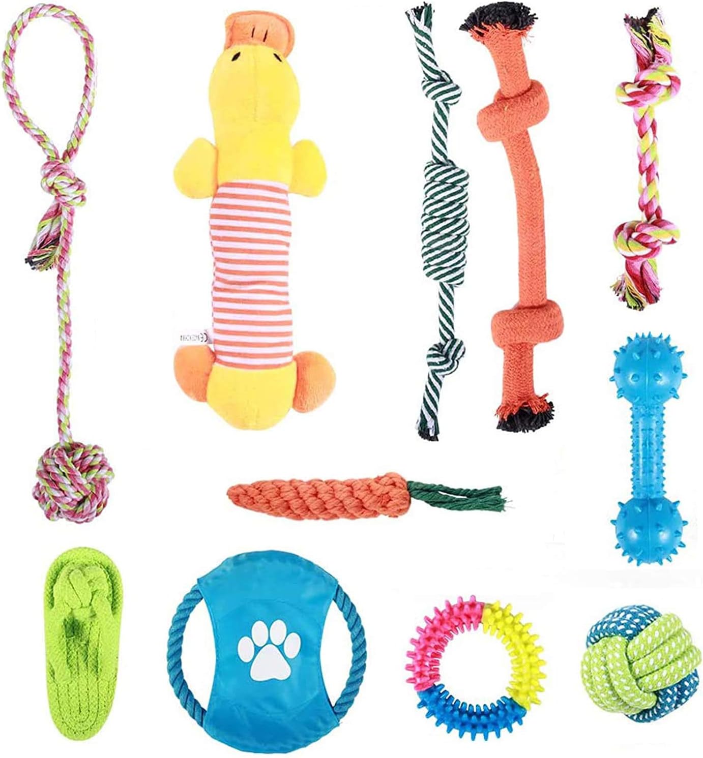 BAODANTECH Dog Toys Chew Toys Puppy Teething Toys Dog Rope Toys Dog Toy Set Washable Cotton Rope for Dogs 11PCS