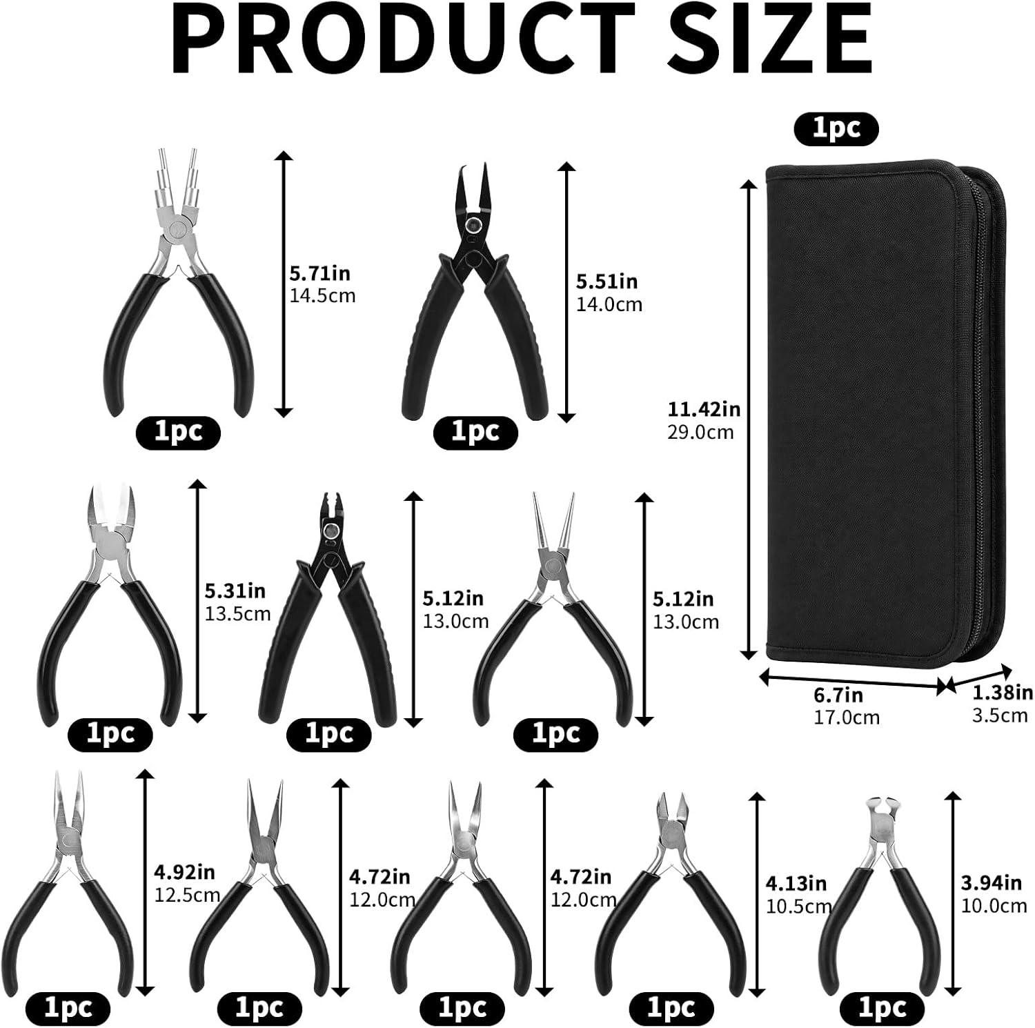 10-Piece Jewelry Pliers Set, Carbon Steel Jewelry Making Tools Kit