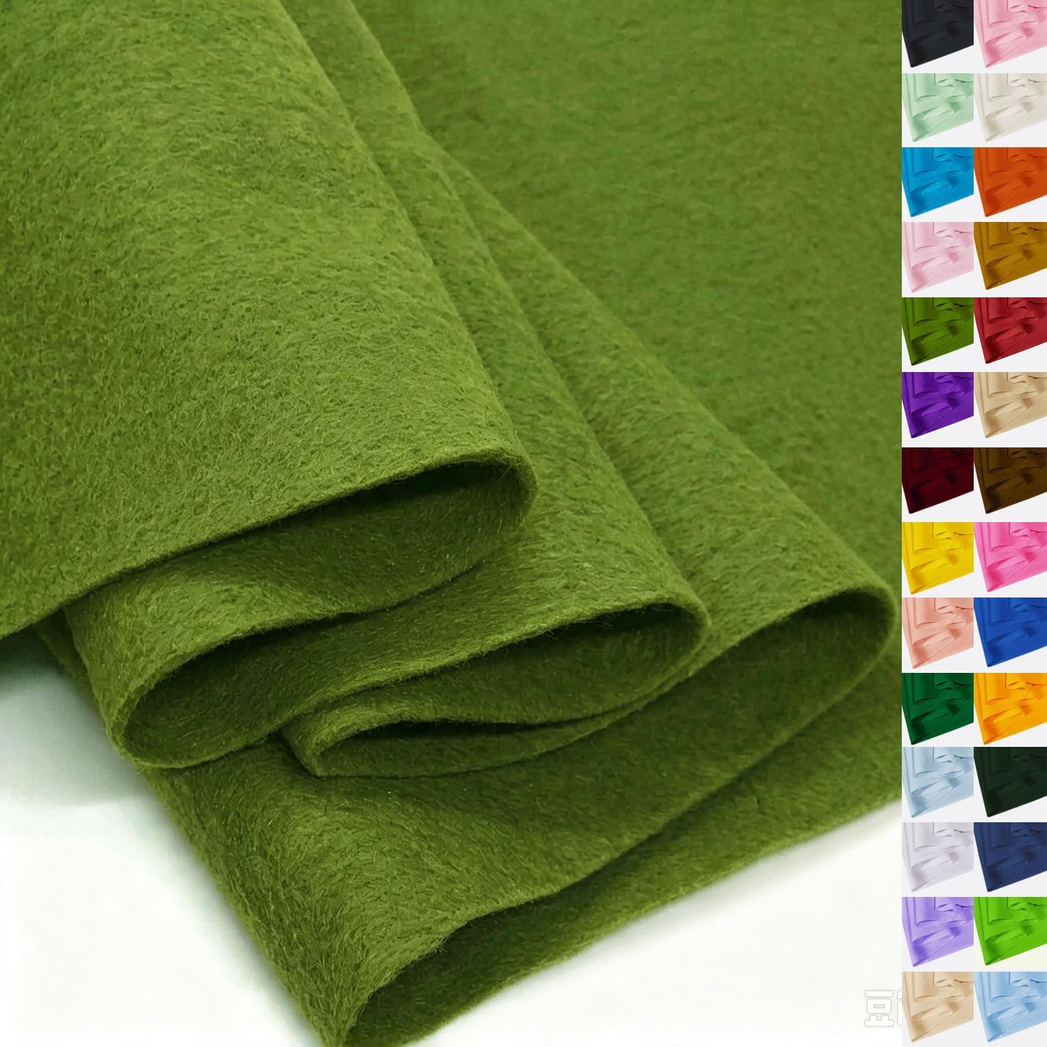 Moss Green Felt Fabric 36" X 36" 1.6mm Thick Soft Square Felt Sheet | Durable Flexible Craft Nonwoven Felt by The Yard for Sewing DIY Art Projects Decoration Festival Costume