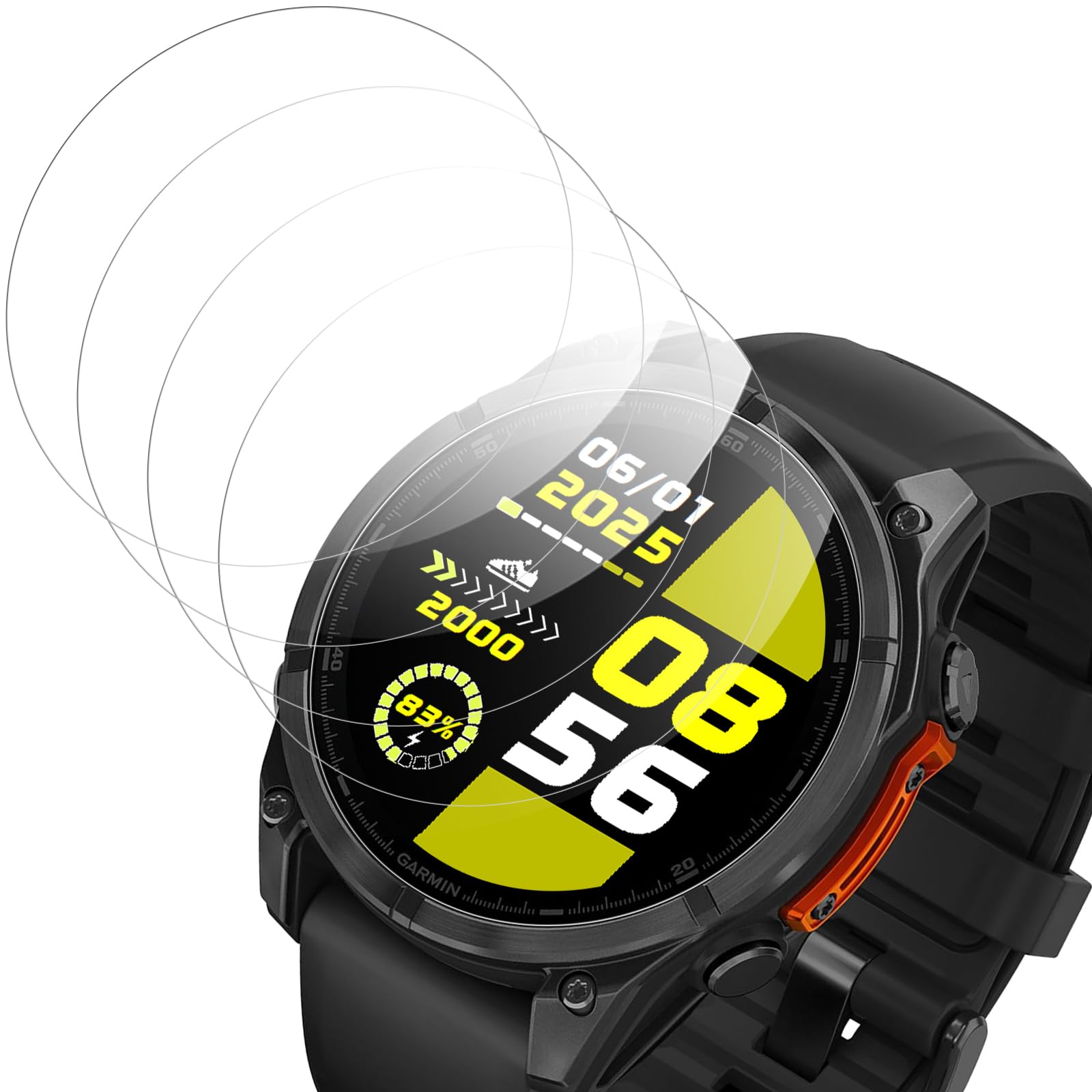 NEWZEROL 4 Pezzi Vetro Temperato Per Garmin Fenix 8 Pro AMOLED 47mm E Huawei GT 2 Pro, Pellicola Protettiva 9H, Anti-graffio, Senza Bolle, Alta Trasparenza