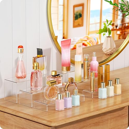 Miniatura 3 de NIUBEE Soporte de Exhibición de Acrílico, 3 Piezas 30 cm Grandes Soportes de Acrílico, Soportes Rectangulaes Transparentes para Caramelos, Postres,