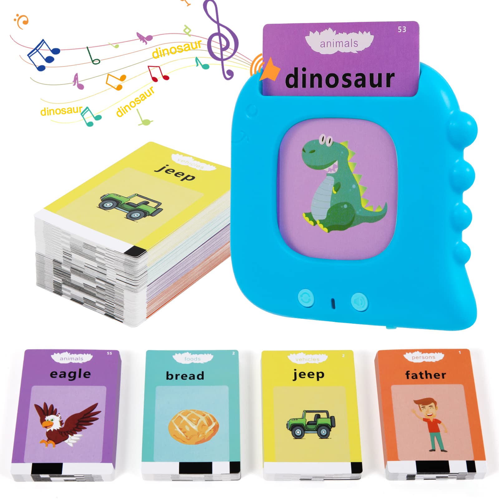 Talking Flash Cards for Toddlers 3 4 5 6 Year old 112 Cards-224 Sight Words Reading Machine Montessori Learning Interactive Toys Educational Preschool Boys Girls Children