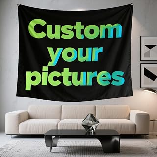 TICBIK Personalisiert Wandteppich Foto und Text, Personalisiert Wandteppiche für Geburtstag Hintergrund für Schlafzimmer, Wohnzimmer, Wohndekoration