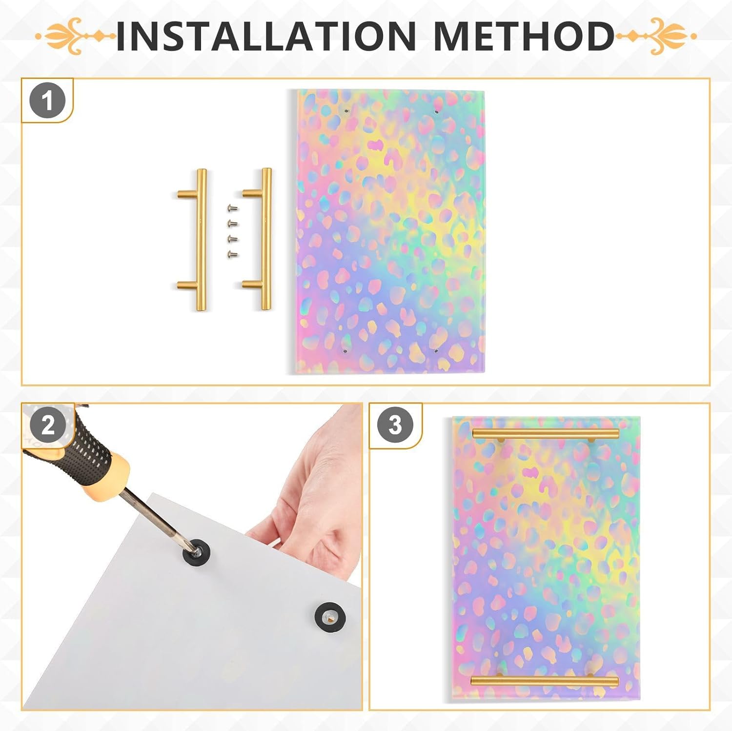 Pastel Leopard Marble Vanity Tray for Bathroom Counter Rectangle Decorative Kitchen Trays Acrylic Jewelry Perfume Makeup Organizer Tray Holder