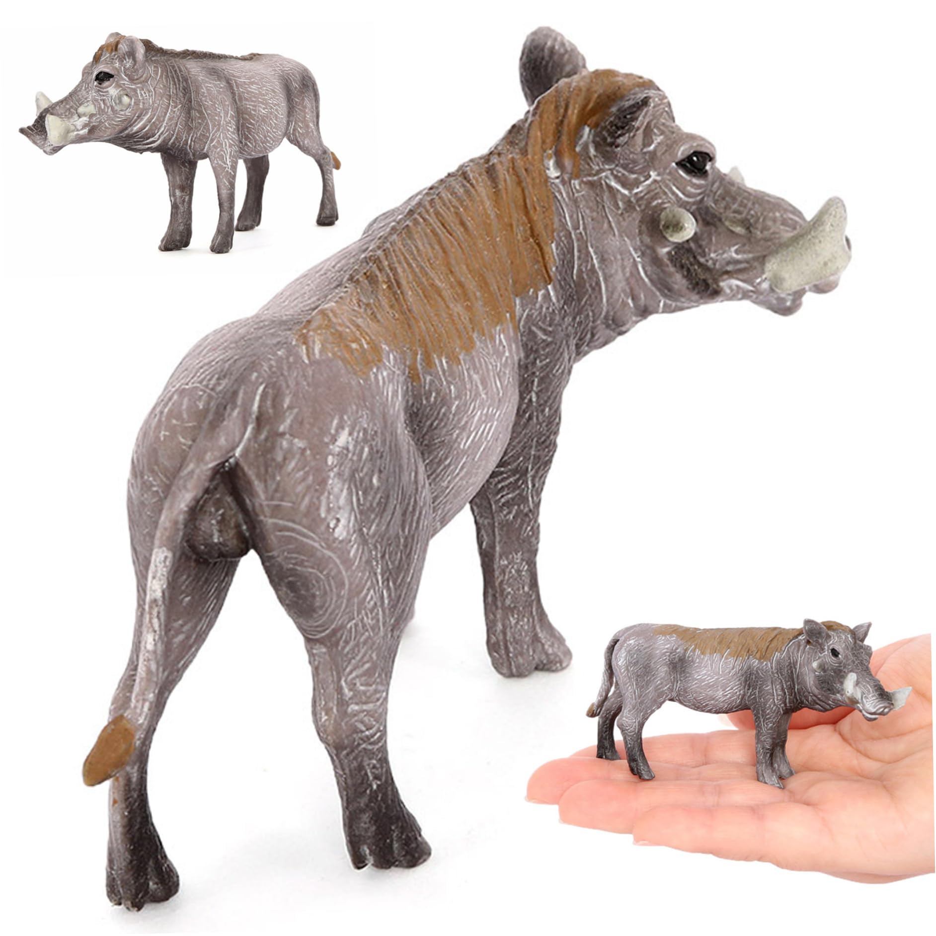 Hotainoys Boar Figurines, Realistic Animal Figurines Wild Boar Toys, 3.7X2 PVC Male Warthog Toy Educational Learning Toys Birthday Cake Topper Animals for Kids Boys Girls Wild