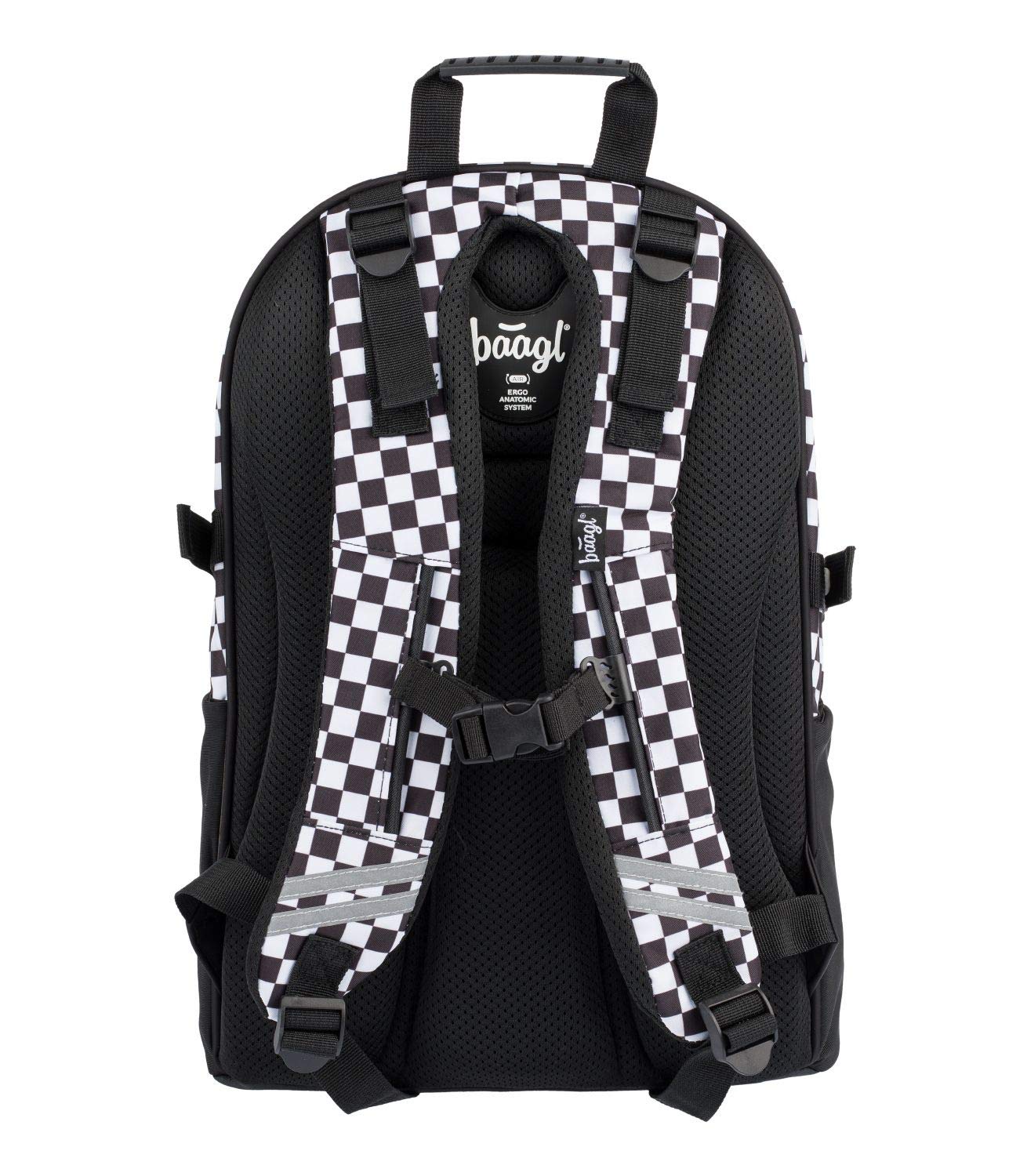 Baagl Mochila escolar para niña, 3 piezas, mochila escolar a partir de 3 clases, mochila escolar primaria con correa para el pecho, mochila ergonómica, Skate Ska, Juego de mochila escolar