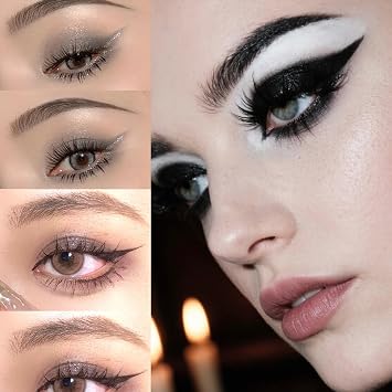 Black White Matte Smokey Eyeshadow Palette, Goth Long Lasting