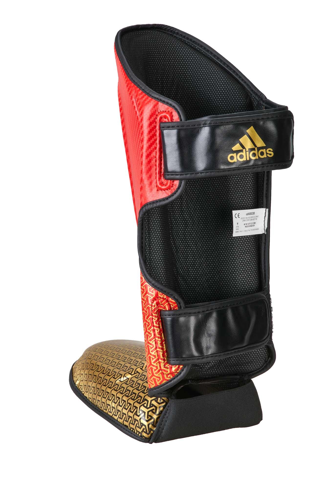 adidas Pro Comfort II Kickboxing Fußschutz Schienbeinschutz Kombi mit WAKO Label | Geeignet für Training und Wettkampf | Fußschützer für Körpergröße 150 - 190 cm