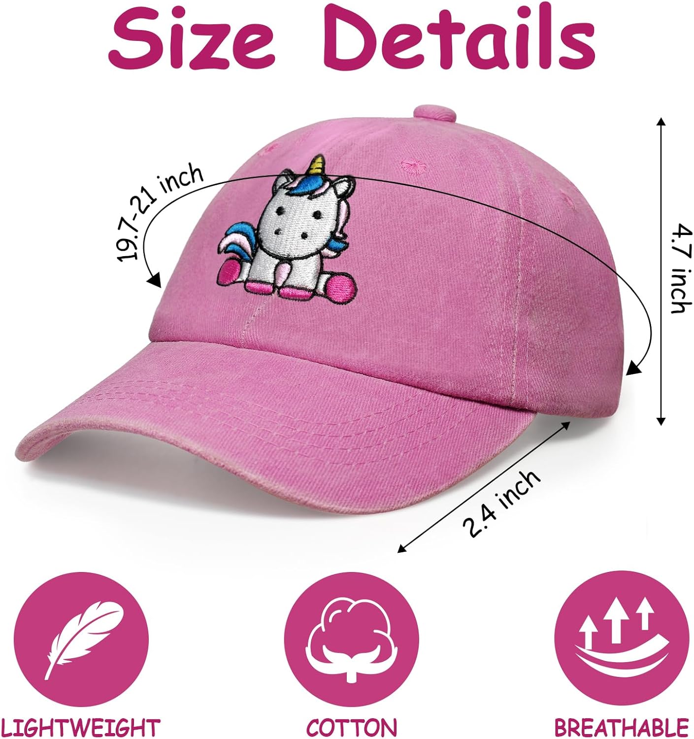 Embroidery Animal Baseball Hats for Girls, Baseball Hat for Toddler Girl and Boy, Little Girl Hat for Kids - Image 6