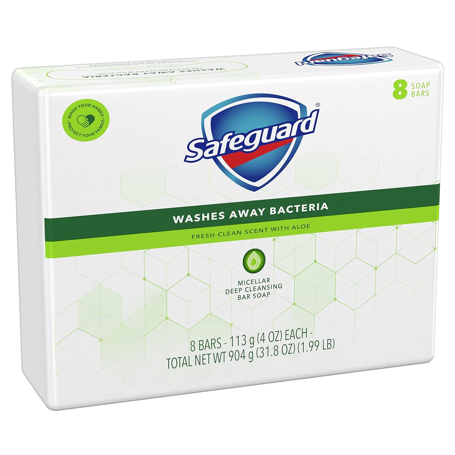 Safeguard Antibacterial Soap, White with Aloe, 4 oz bars, 8 ea : Beauty & Personal Care