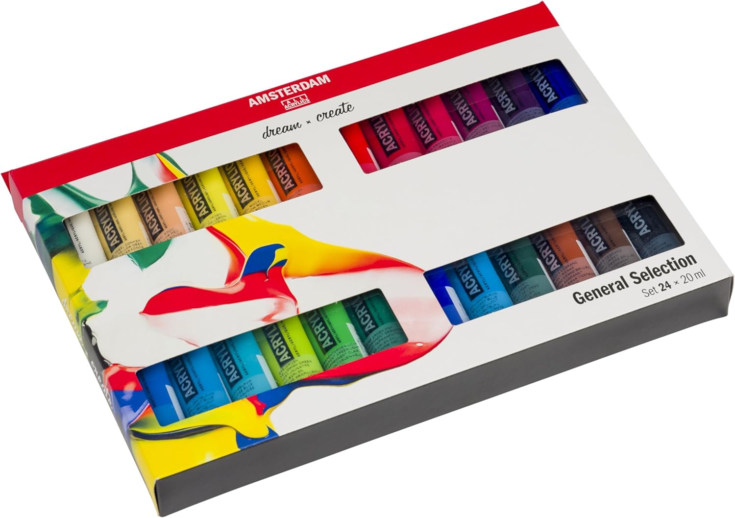 Royal Talens Amsterdam Acrylic Standard Tubes, 20ml-Tubes, Set of 24 (100516105)