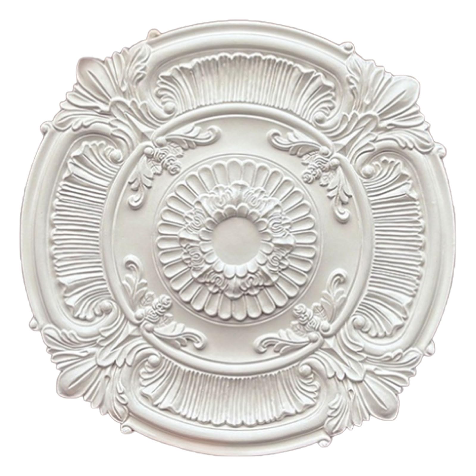Foelanne White C Round Pu Ceiling Medallion White 29-62Cm(,49Cm)