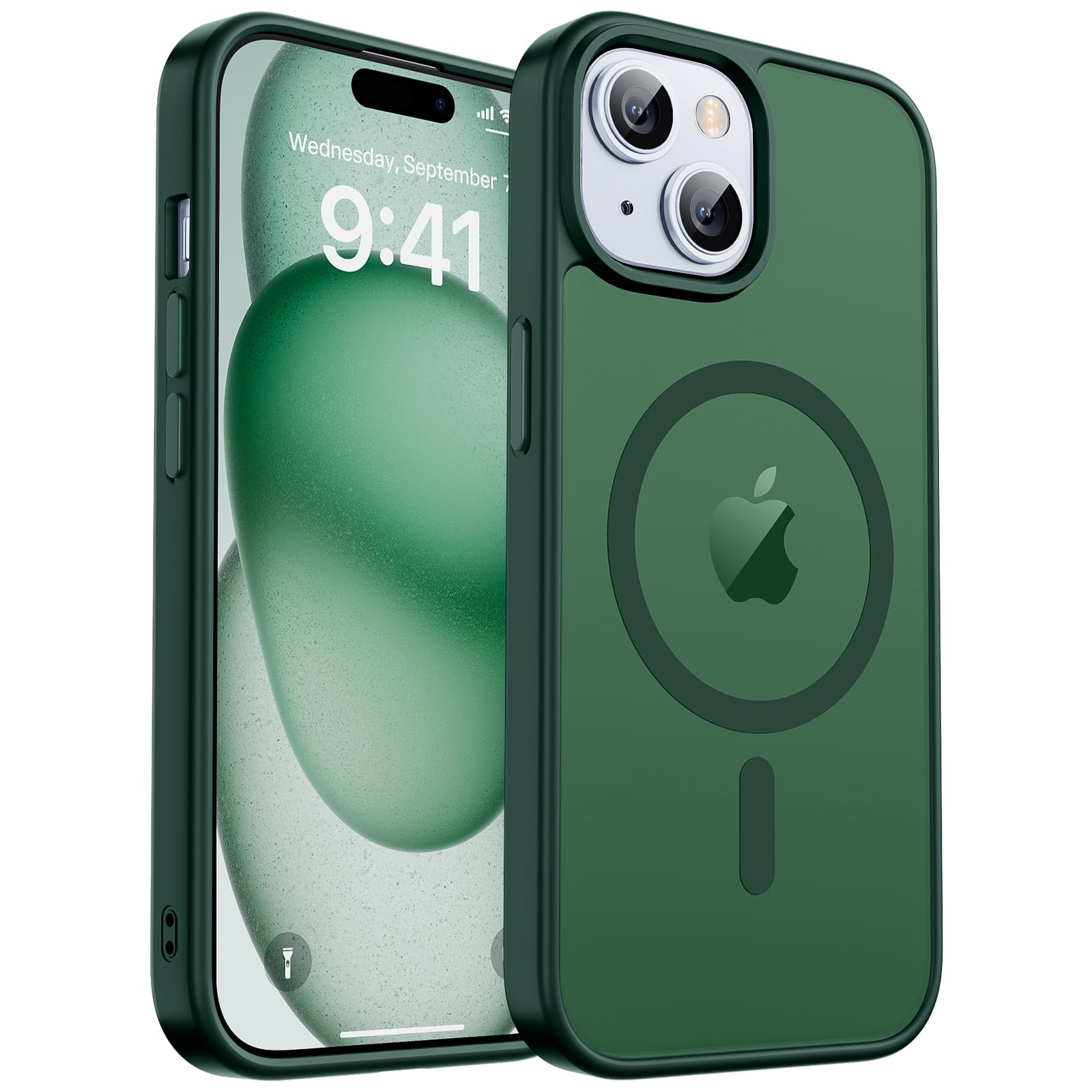 zapica Magnetic for iPhone 15 Case & iPhone 14 Case, [Compatible with MagSafe] [Military Grade Drop Protection] Translucent Matte Shockproof