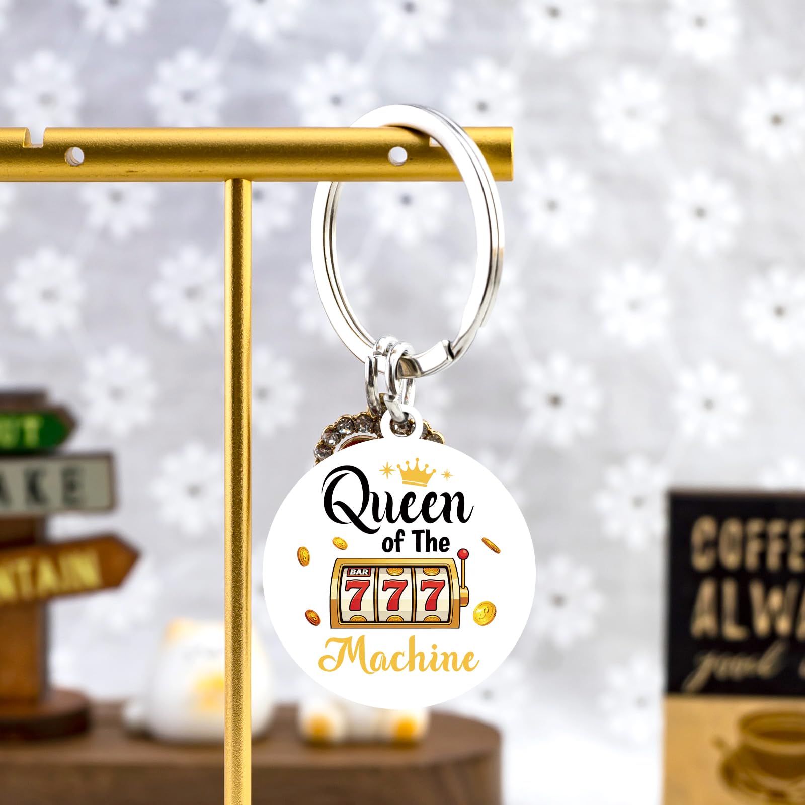 Gambling Gifts for Gambler Slot Machine Keychain Casino Gifts for Women Casino Lovers Gambling Keychain Queen of The Slot Machine Gift Good Luck Gift