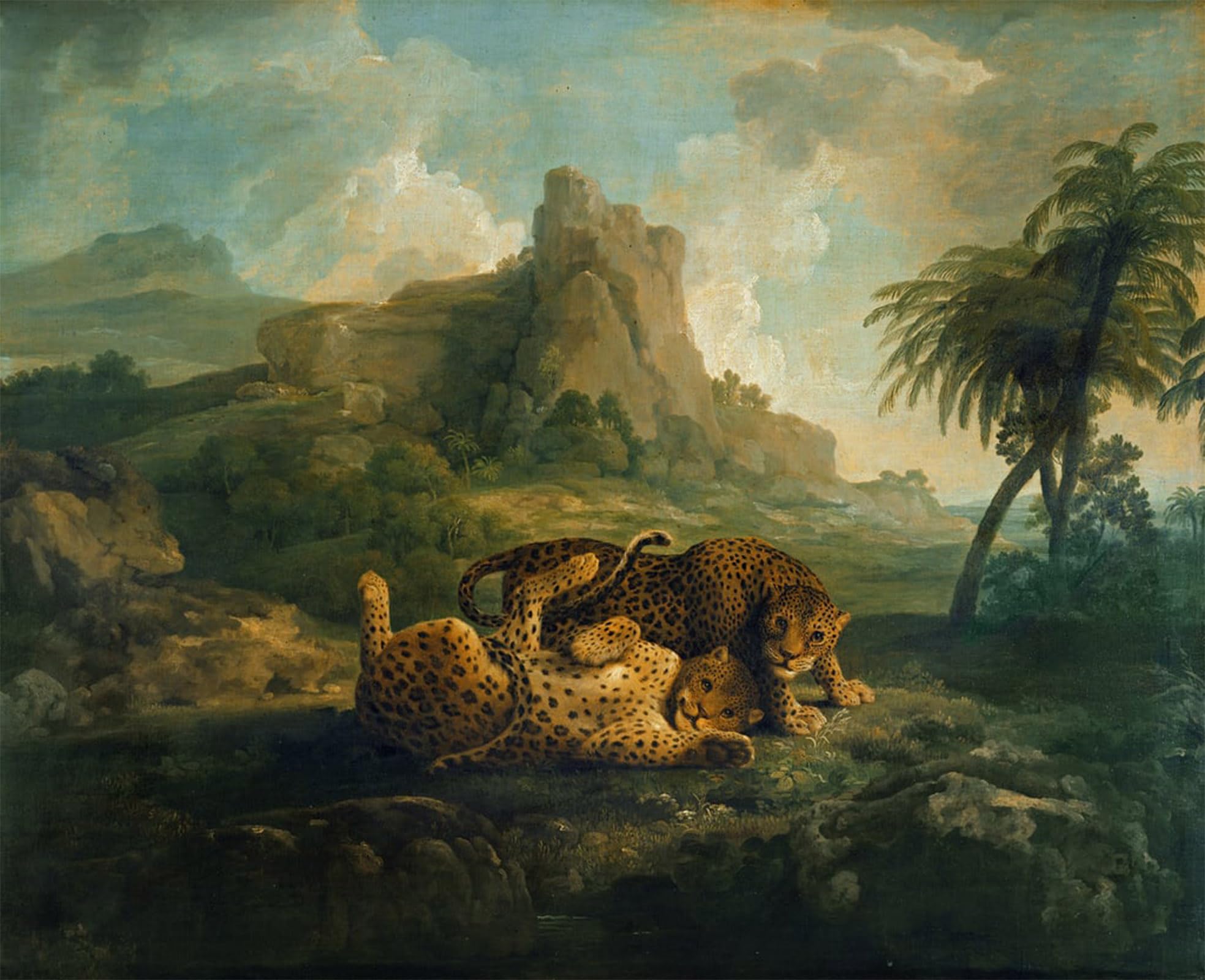 Artxlxxbn No Frame Famous Art Print Poster Vintage Wall Art Tygers At Play By George Stubbs Canvas Art Poster For Home Decor 60X90cm