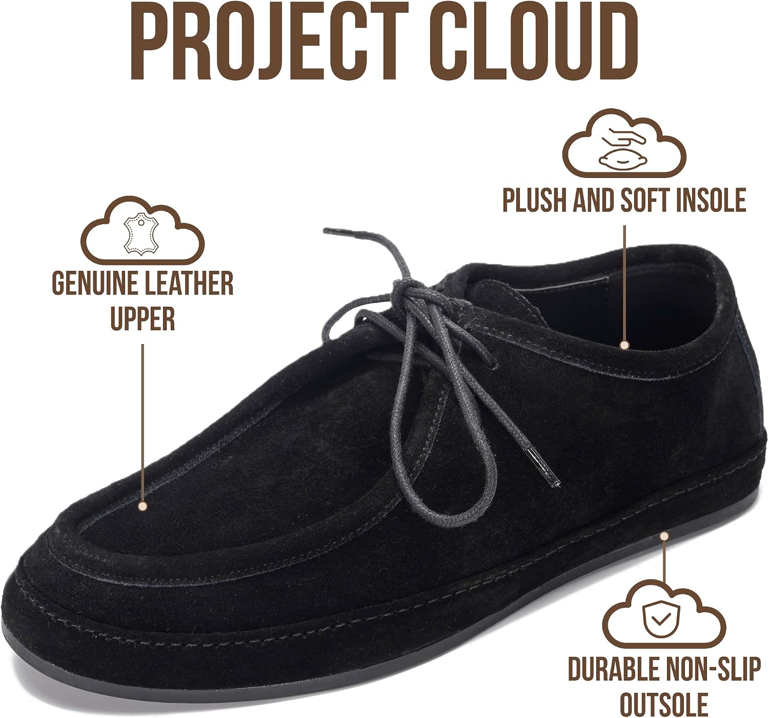 Project Cloud 100% Genuine Leather Mens Loafers - Soft Insole Casual Shoes for Men Non Slip Mens Loafers Dress Shoes - Water-Resistant Loafers for Men(Denver)