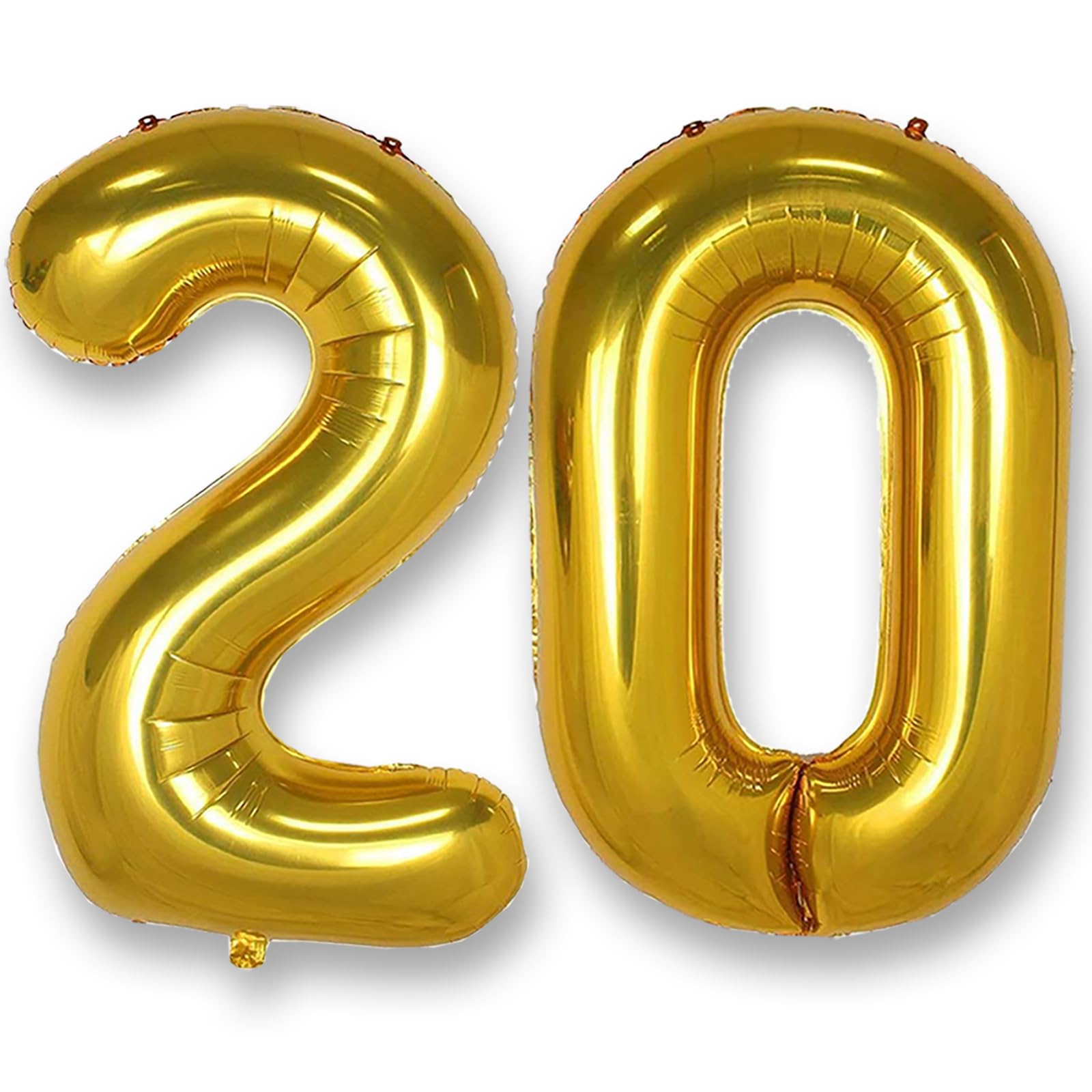AULE Gold Number 20 Balloons: 40 Inch Large Foil Number Balloons Giant Helium Balloon Age 0-9 Big Mylar Balloon for Birthday Party Decorations