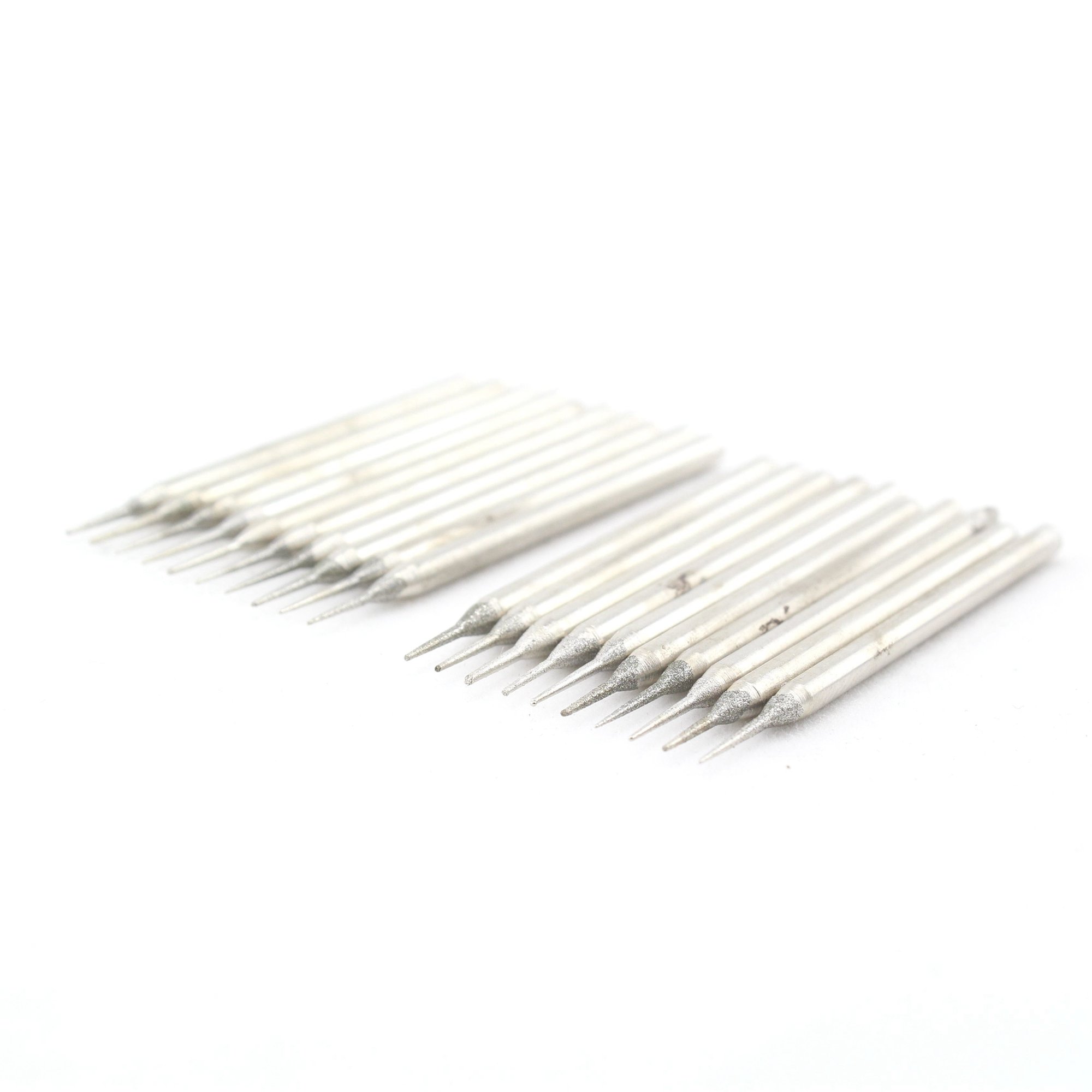 JINGLING Diamond Grinding Bits 1mm Head Conical Pointed Nose Length 6mm Lapidary Tools Pack of 20Pcs