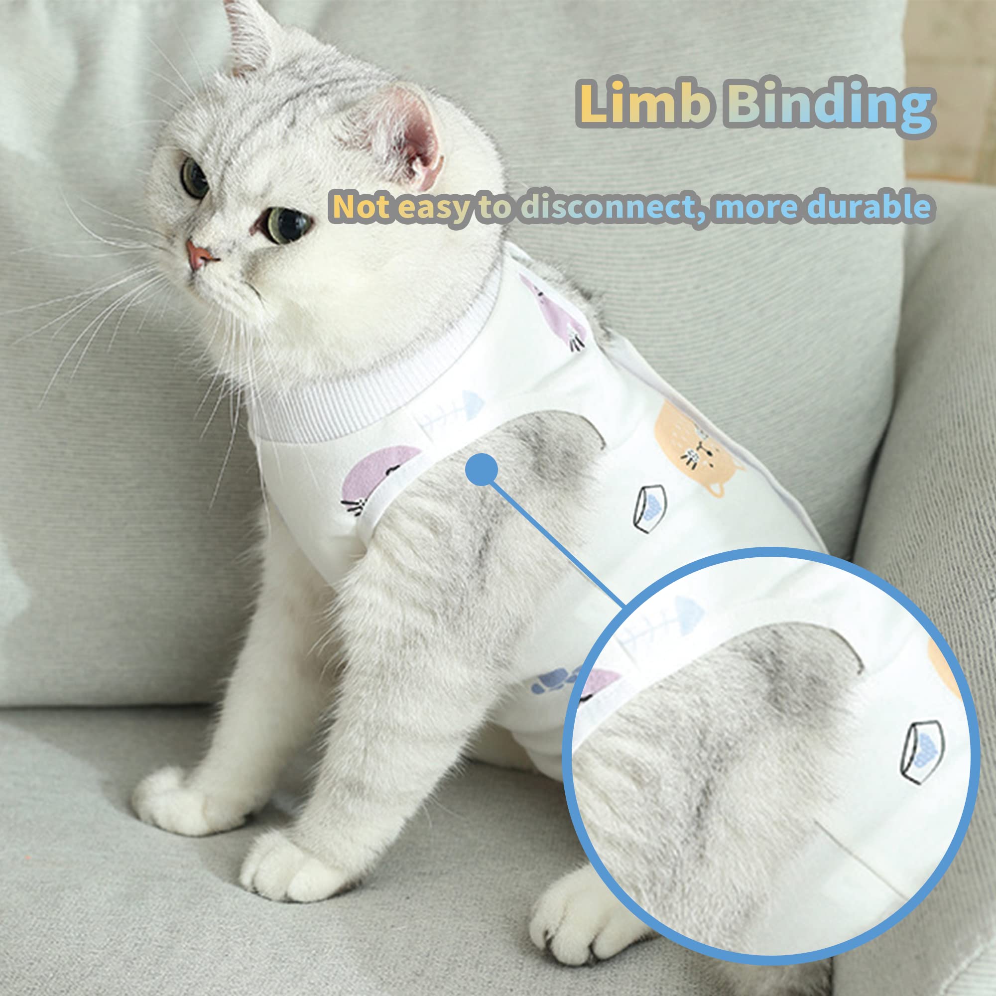 Cat Professional Recovery Suit，Body Suits for Abdominal Wounds or Skin Diseases，E-Collar Alternative for Cats, Onesie Cat Clothes After Surgery Collar & Cone Alternative — view 5