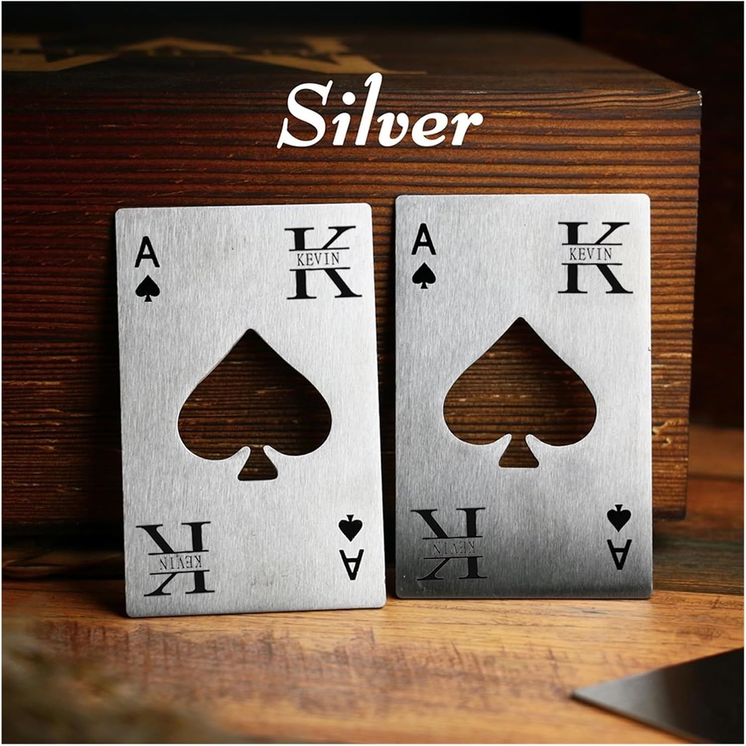 Custom Ace Of Spades Poker Card Bottle Opener, Metal Wallet Pocket Tool For Wedding Guest Favors(10pcs Black)