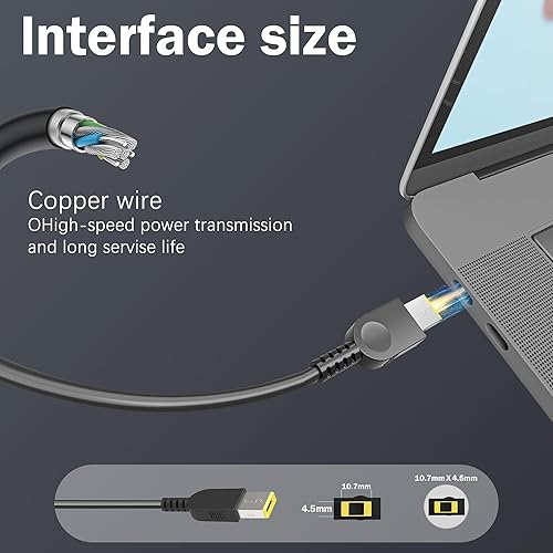 Miniatura 4 de SLE-TECH 20V 6.75A 135W AC Power Adapter Laptop Charger Compatible with Lenovo IdeaPad Y40-70 Y50-70 Y50-70AM-IFI Y70-70 Y700 Z710 Power Cord