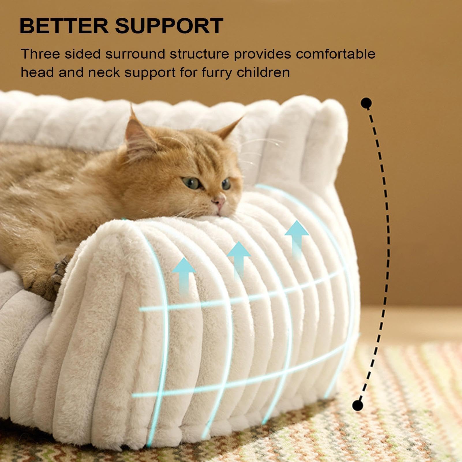 Sofá Cama De Felpa Para Mascotas: Sofá Acolchado Suave Para Gatos, Muebles De Descanso Para Animales Resistentes A Las Mordeduras, Para Dormir Cómodo Y Antideslizante | Para Dormitorio, Sala De E