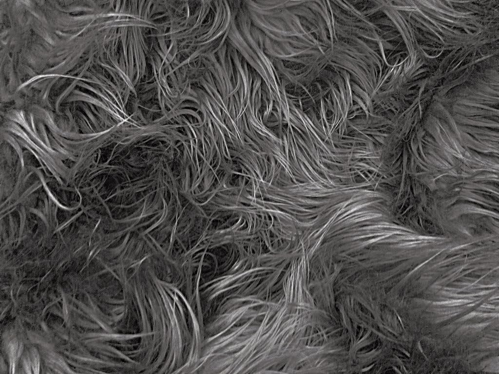 Faux Fur Mongolian Charcoal 58 to 60 Inch Fabric by The Yard