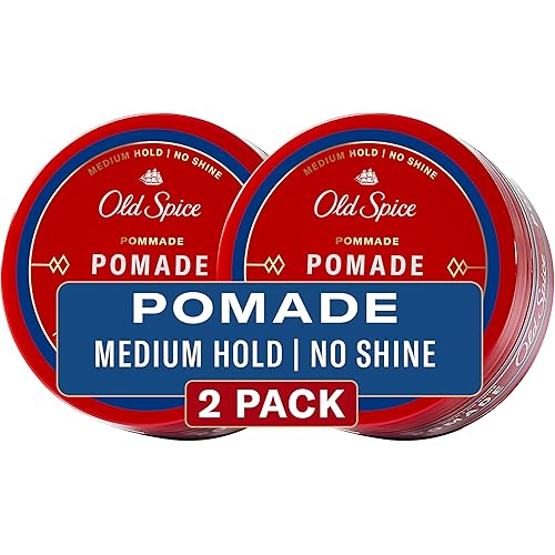 Old Spice Hair Styling Pomade for Men, Medium Hold No Shine 2.22 Fl Oz Each, Twin Pack