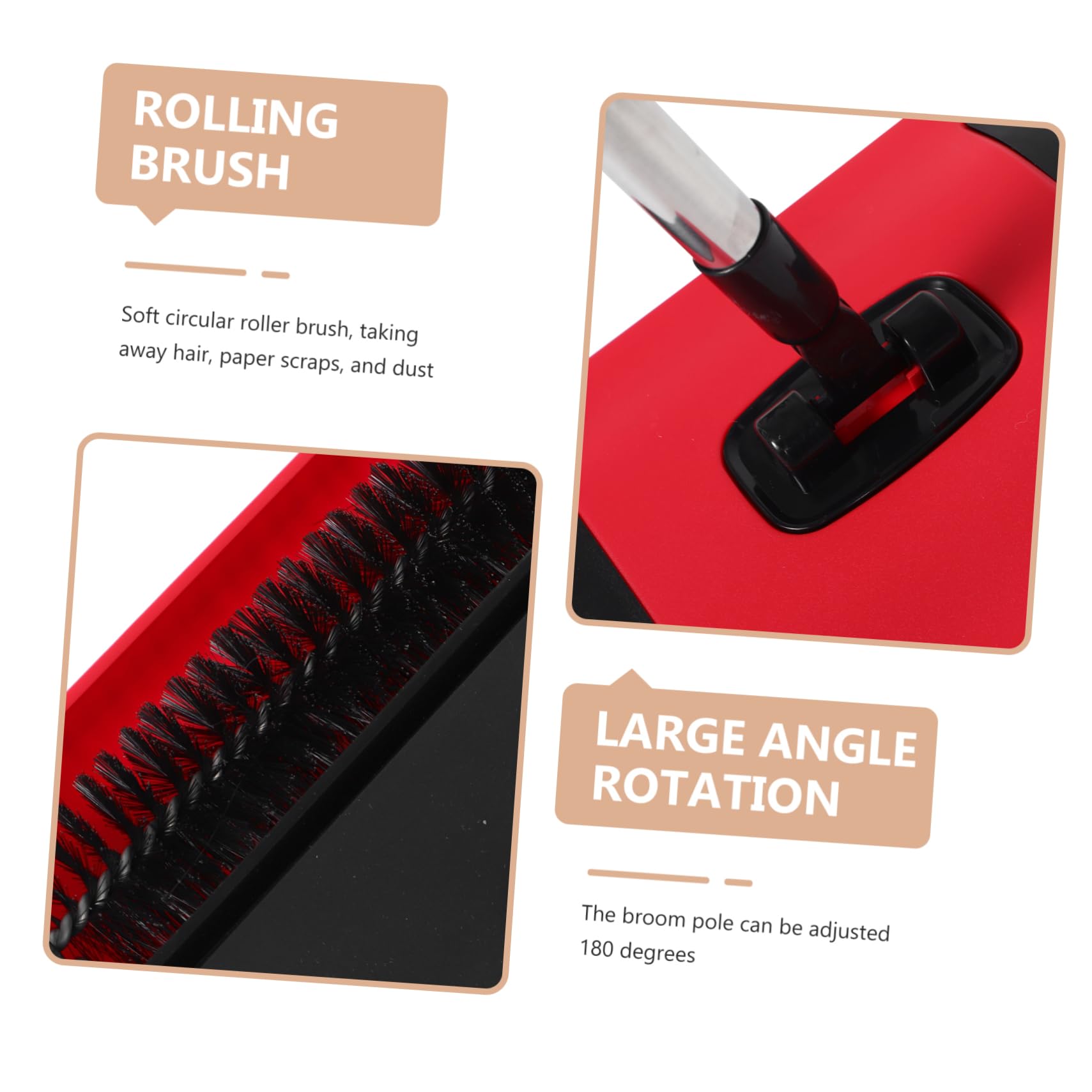 Balayeuse de Sol Manuelle Matériau Pp et Acier Inoxydable Nettoyage Polyvalent avec Brosses Rotatives pour Tapis et Moquette Maison et Poils D'animaux