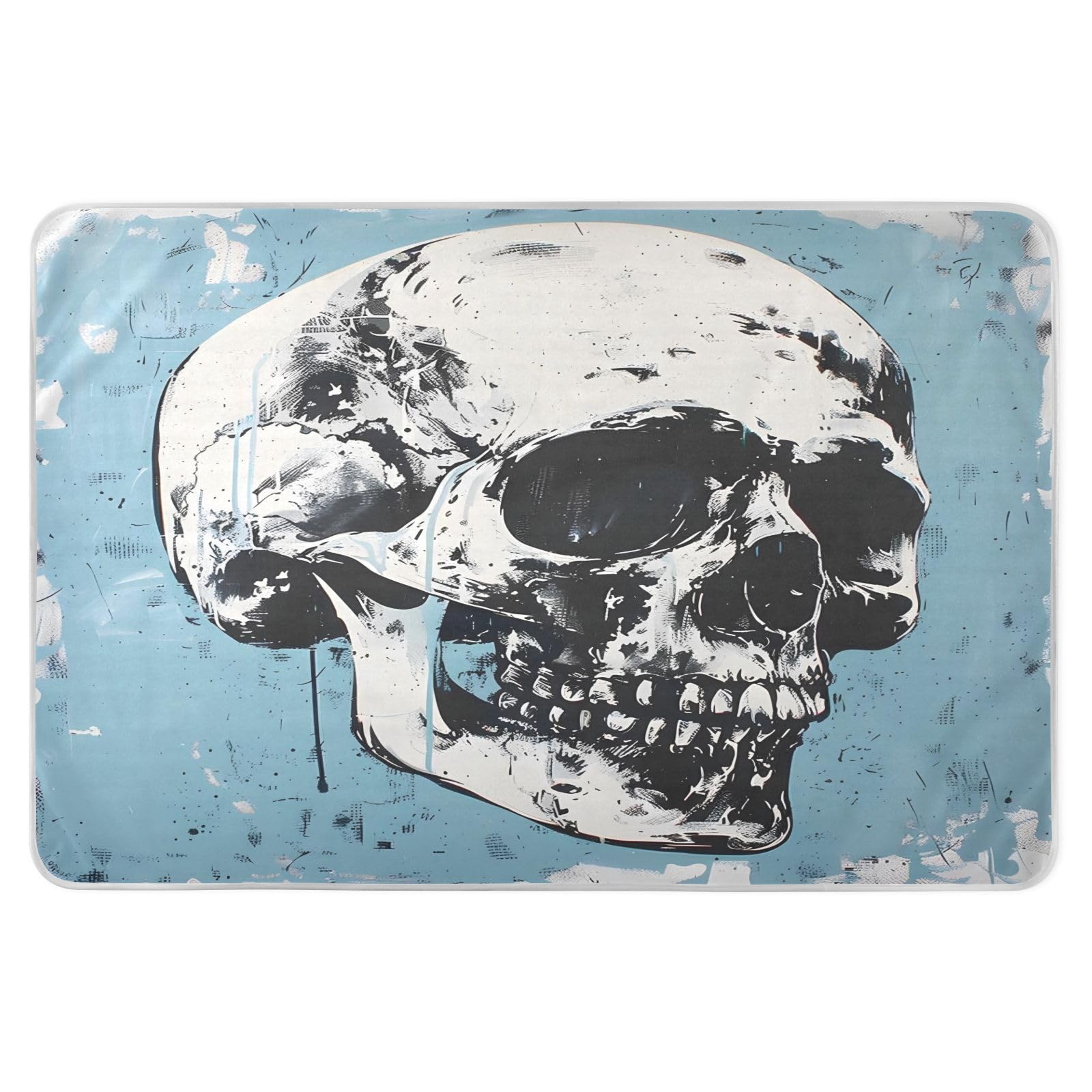 CEBUGI 34” x 52”Washable Underpads Heavy Absorbency Waterproof Incontinence Bed Pads Skull Print Pee Pads for Adults Kids and Baby