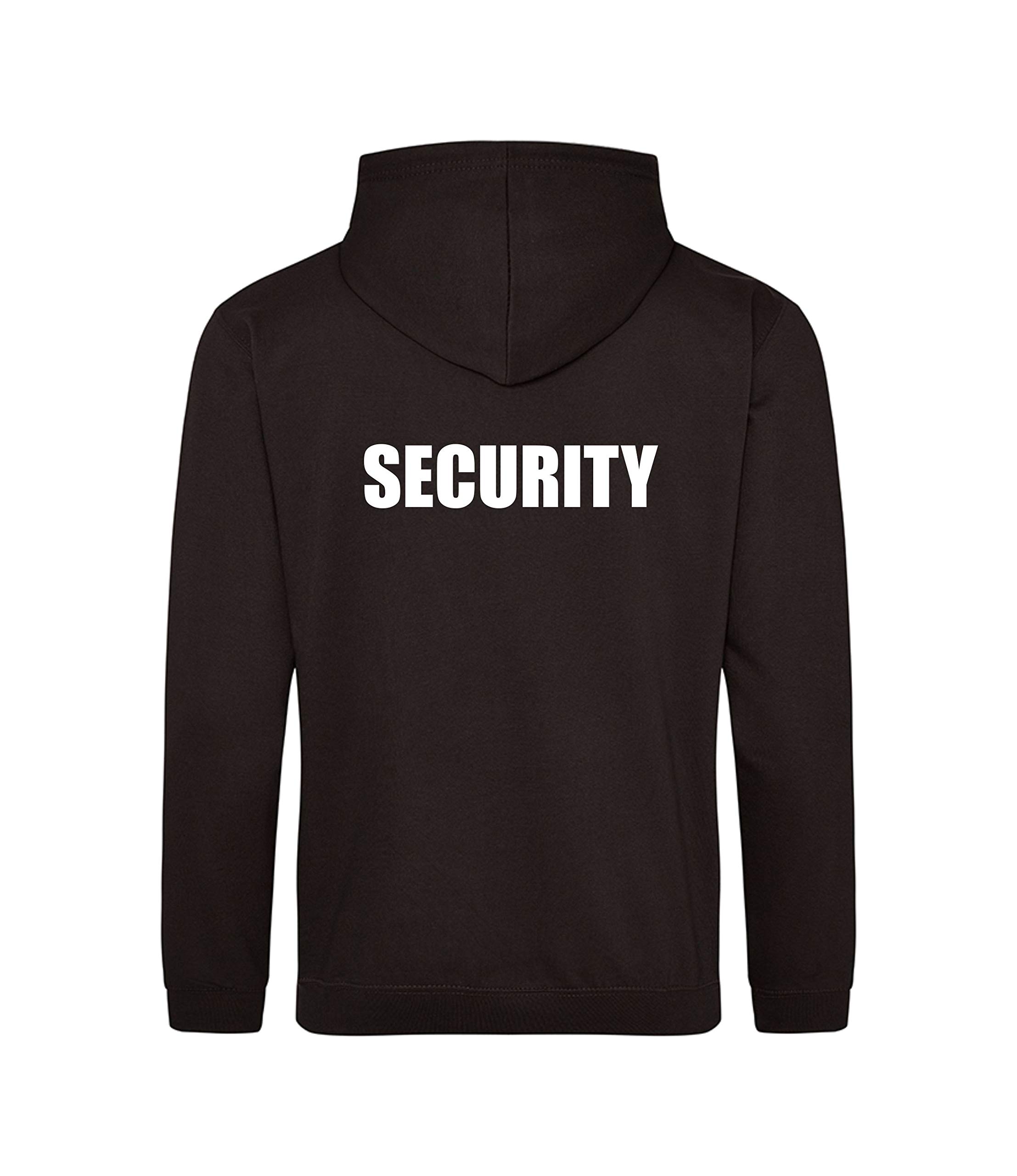 Brook Hi Vis Uk Unisex Black Security Printed Hoodie, Security Officer, Security Guard Bouncer, Doorman, Events, Xlarge