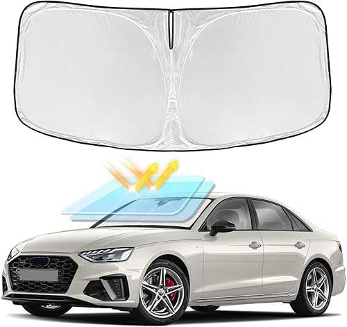 Miniatura 127 de Parasol de 4 capas para parabrisas, ajuste personalizado, tela 240T, parasol retráctil que bloquea los rayos ultravioletas, accesorios para automóvil