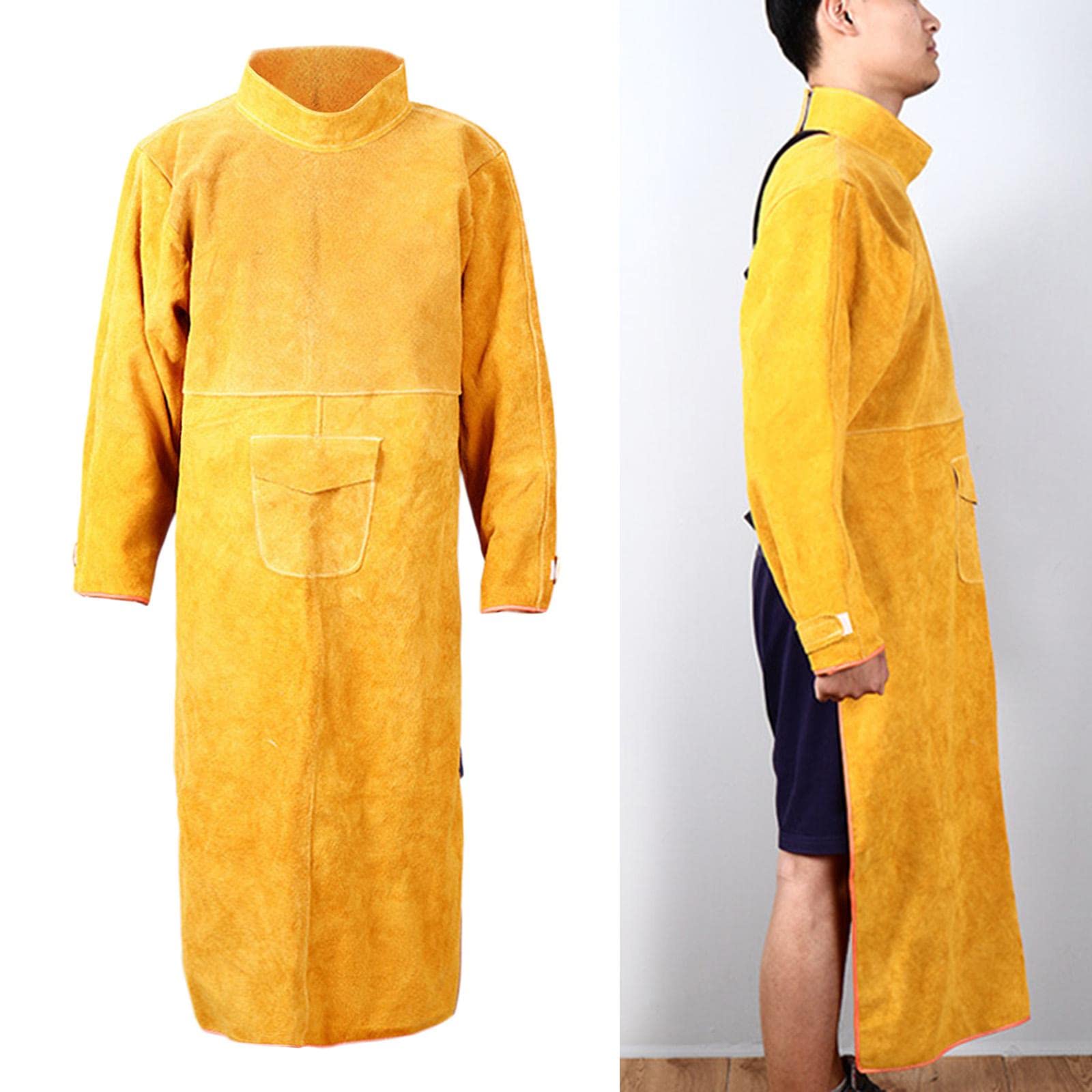 Chaqueta de Soldar de Cuero Ty, Delantal Protector, Ropa de Soldador, Traje de Soldador, Delantal de, Equipo para Barbacoa de Jardín O, 130cm