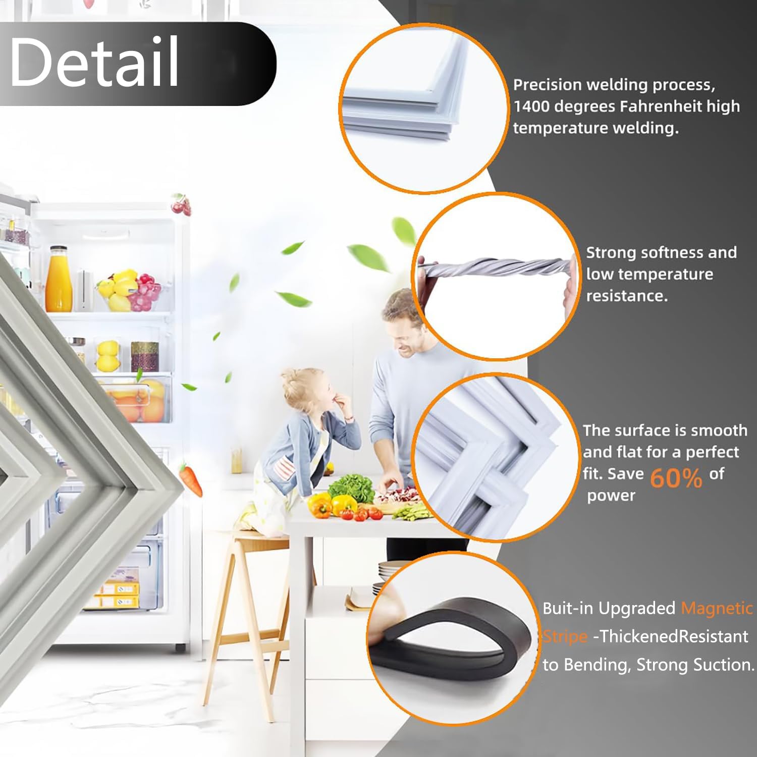 MOrfiL Refrigerator Door Magnetic Rubber Seal Freezer Door Gasket Replacement Custom Universal