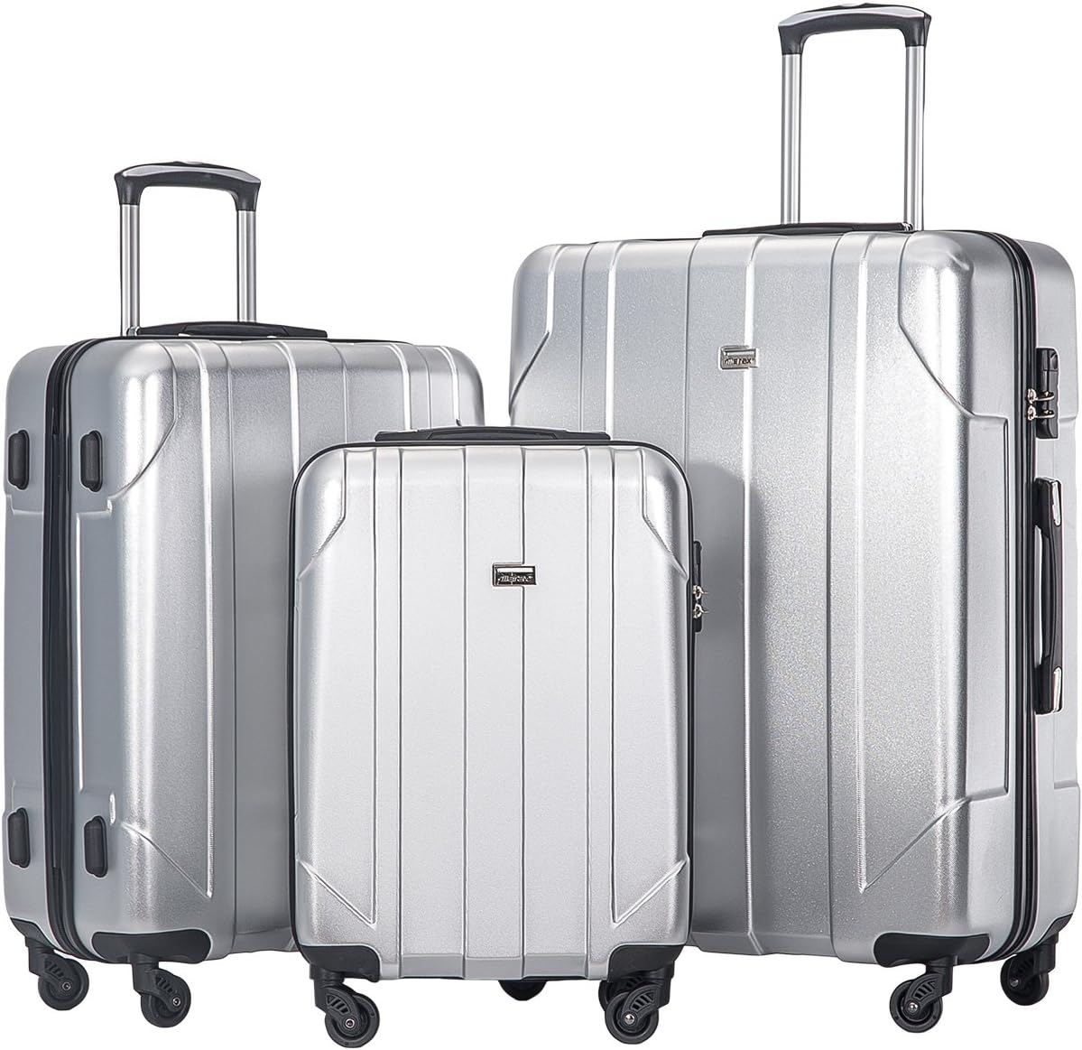 Merax 3 Piece P.E.T Luggage Set with TSA Lock Eco-friendly Light Weight Spinner Suitcase