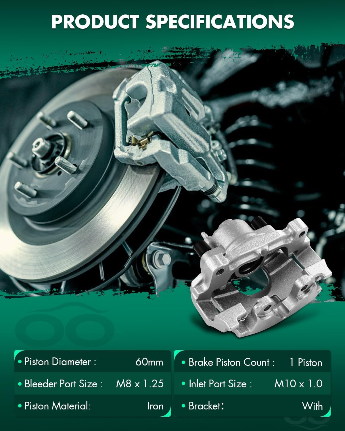 scitoo front brake calipers with bracket 18b5474 18b5475 compatible for ford for fusion 2013-2020,for ford for police responder hybrid 2019-2020,for lincoln for mkz 2013-2020 front[18b5474 & 18b5475]