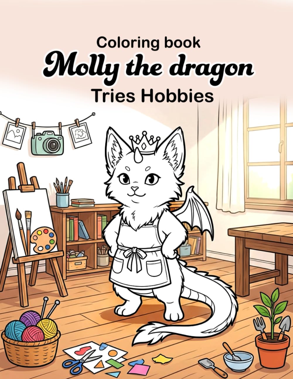 Molly the dragon tries Hobbies: Cute and cozy coloring book for kids (Charlie, Molly, Bonnie and Leo, cute baby animal-dragons coloring books)