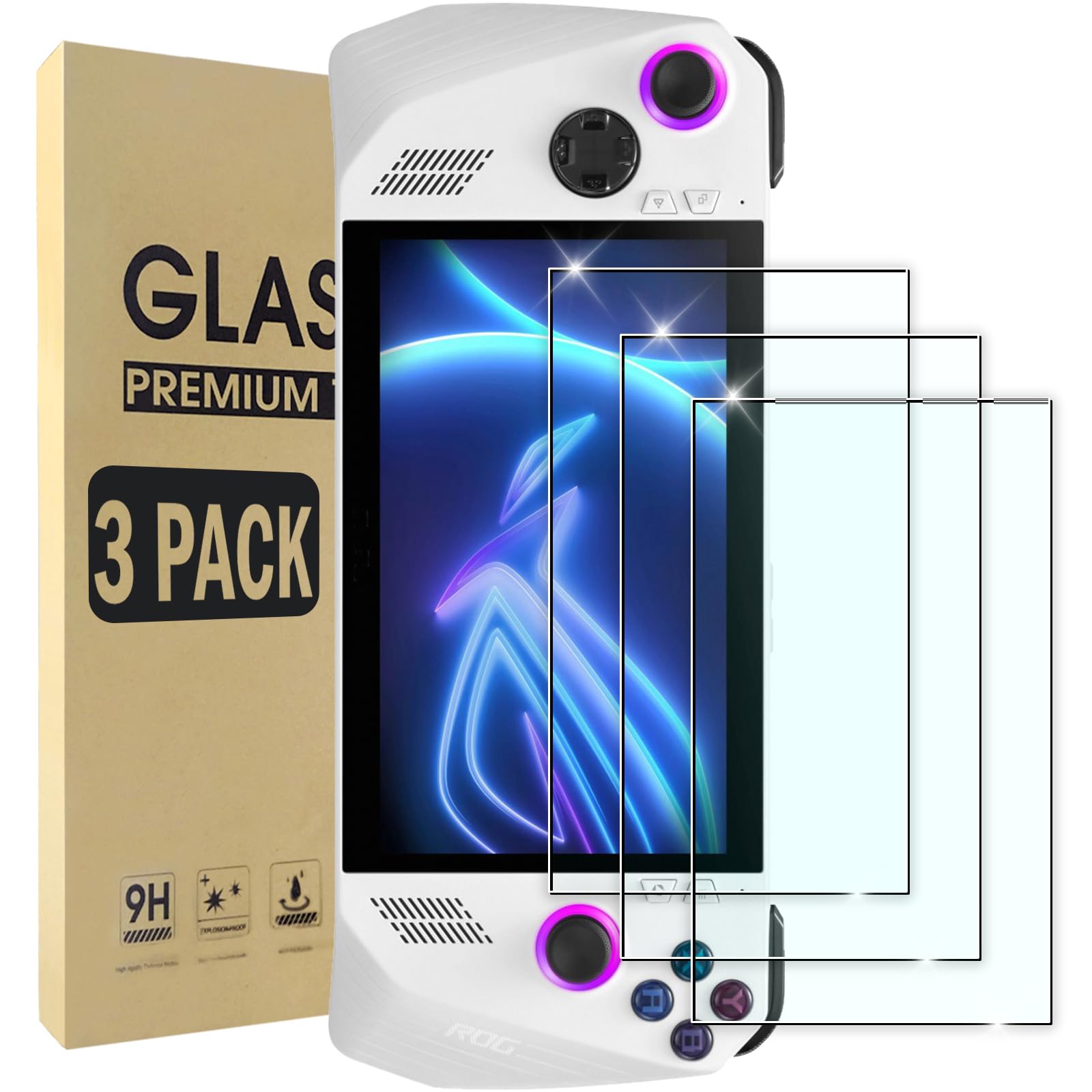 Hianjoo Ochraniacz Ekranu Kompatybilny z ASUS ROG Ally/Ally X 17.8 cm 2023/2024, [HD Clarity] [Twardość 9] Zamiennik ze Szkła Hartowanego